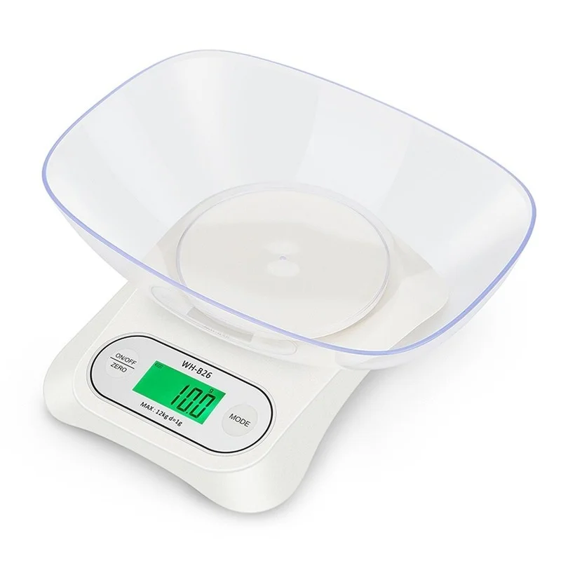 

WH-B26 12kg/1g 5kg/0.1g LCD Display Backlit Large Screen Kitchen Scale High Accuracy Kitchen Scales Kitchen Electronic Scale