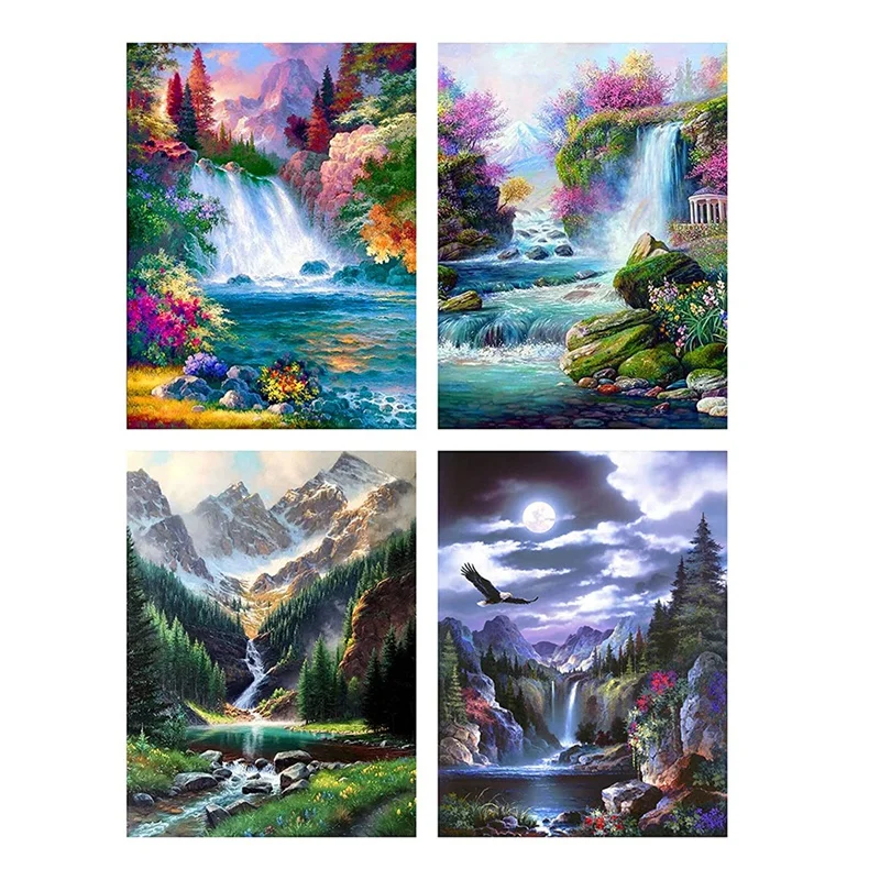 

DIY Diamond Painting Kits For Adults,Round Full Drill Crystal Embroidery Arts Craft For Home Wall Decor Mountains