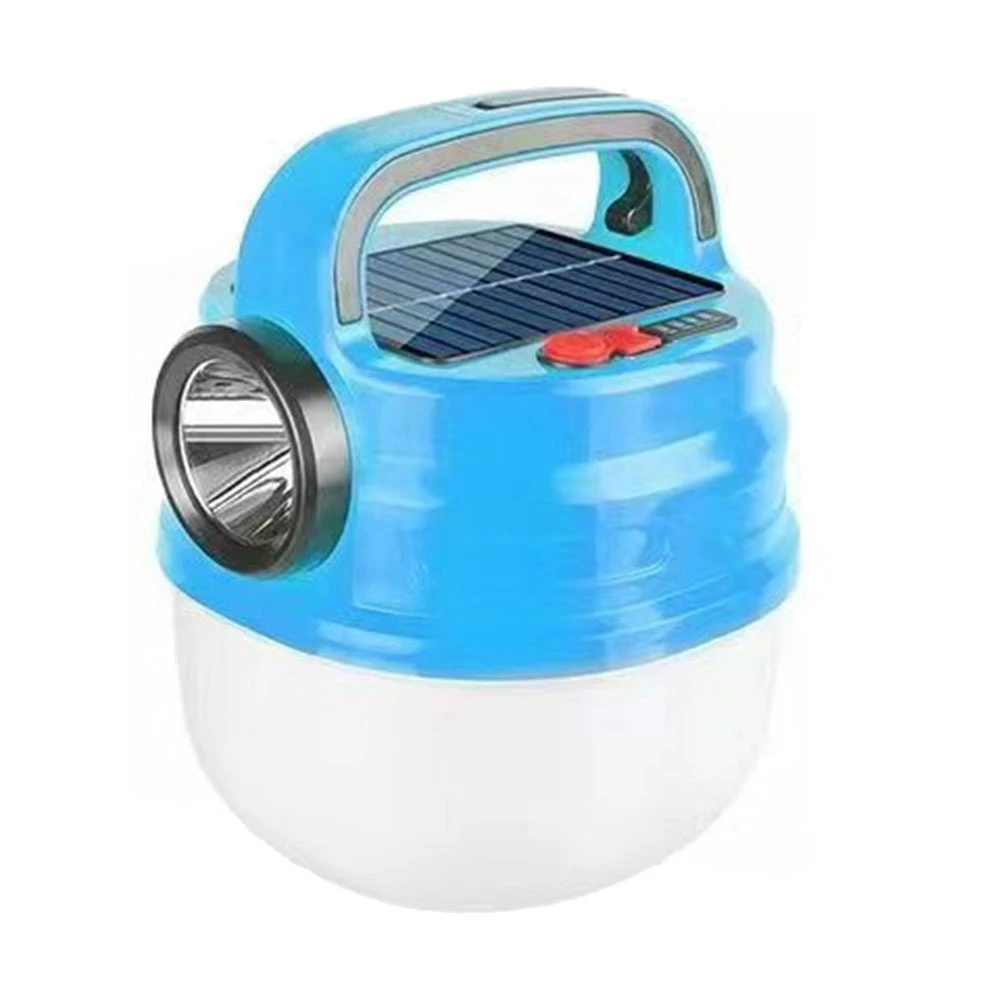 

80W Portable Outdoor Solar Power Camping Light USB Rechargeable Tent Lamp Camp Lanterns Emergency Lights,Blue