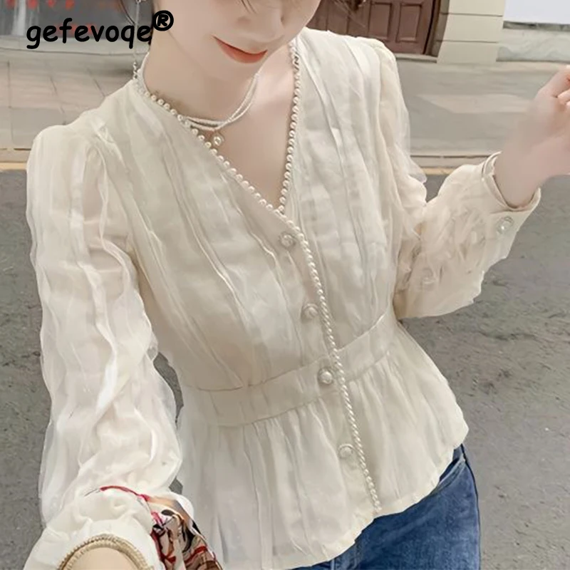 Весенне-летняя рубашка с v-образным вырезом и бисером на талии женские кардиганы