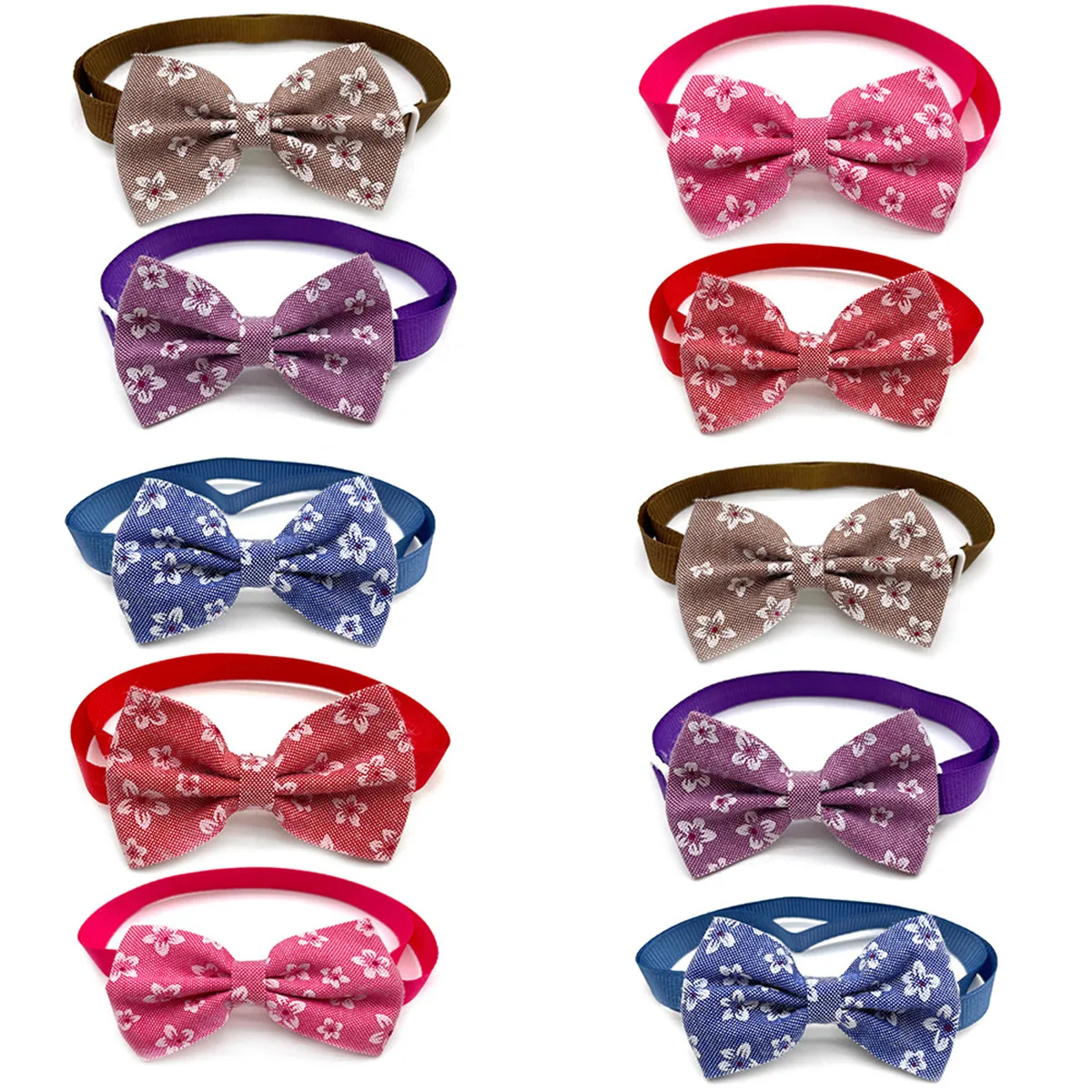 

Hair Rubber Accessories Bows Pet Necktie 50/100pcs Small Cherry Bow Blossom Puppy Dogs Dog Bowties Tie Pattern Dog Bands