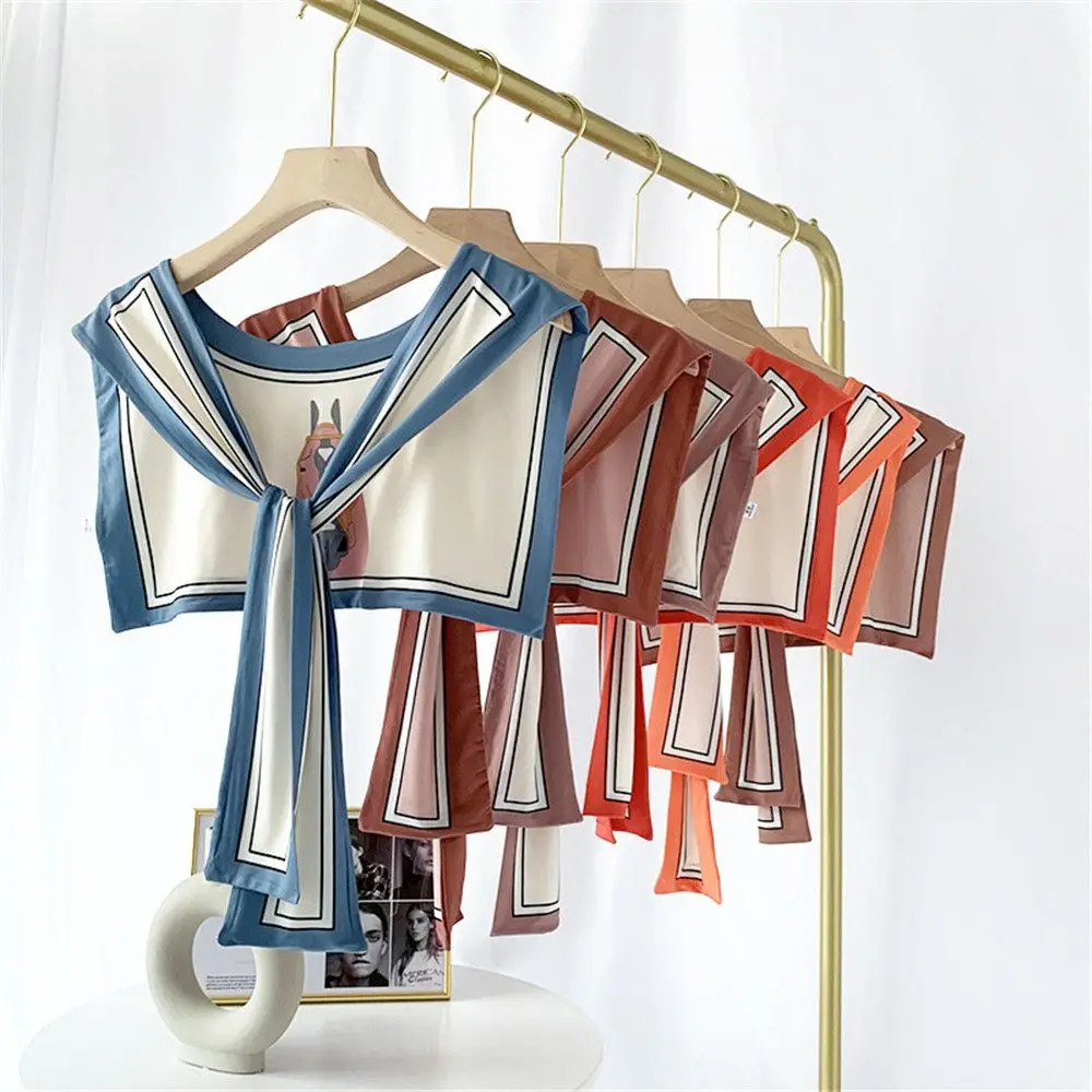 

Neck Protection Room Scarf Summer Korean Silk Fake Collar Cloak Shawl Style Shoulder Scarf
