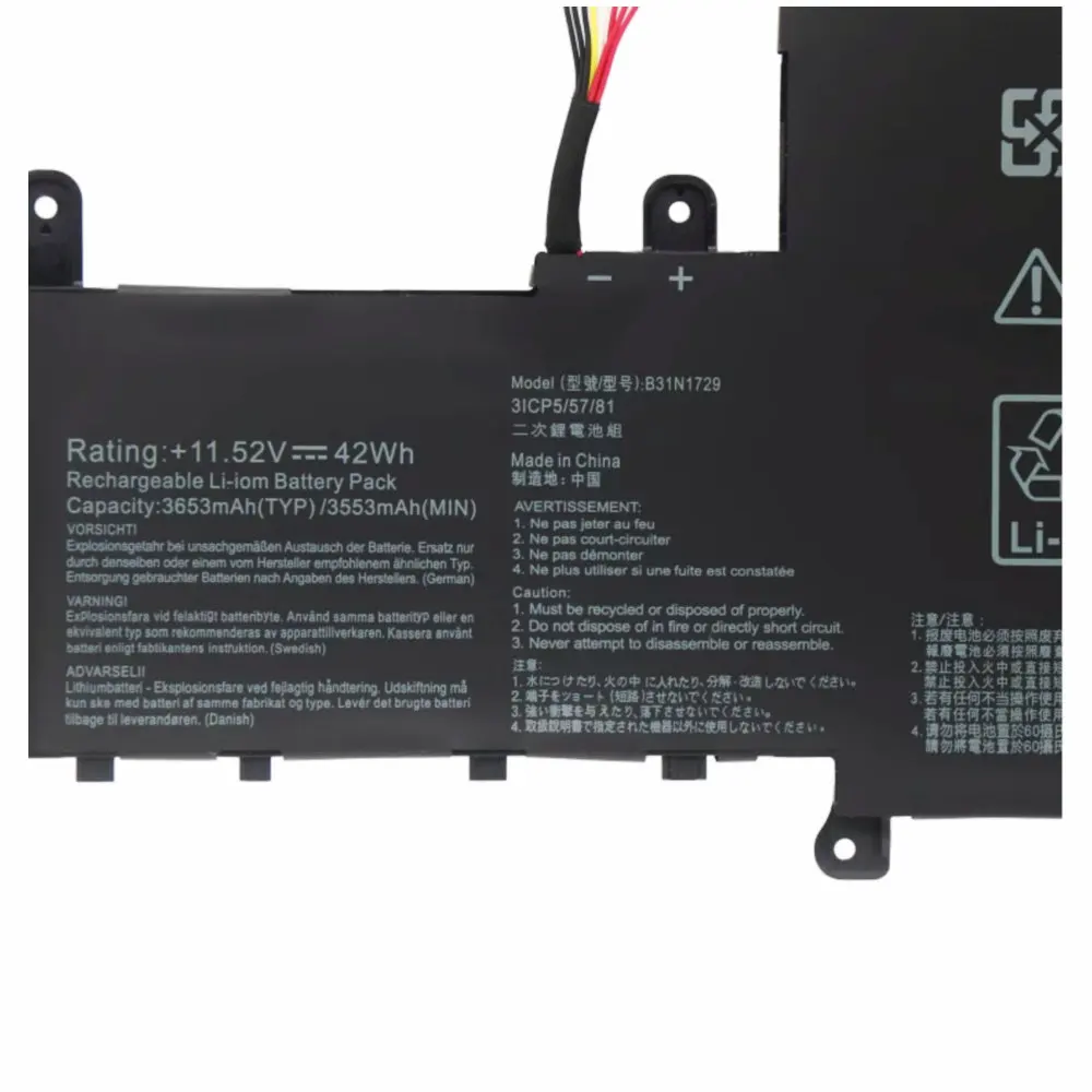 Новый аккумулятор для ноутбука B31N1729 11 52 В 42 Втч Asus VivoBook S15 S530 S530F S530FA S530FN S530UA S530UF S530UN