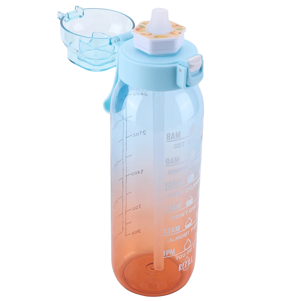 Герметичная ароматическая бутылка для воды на 1000 мл с фруктовым вкусом и крышкой