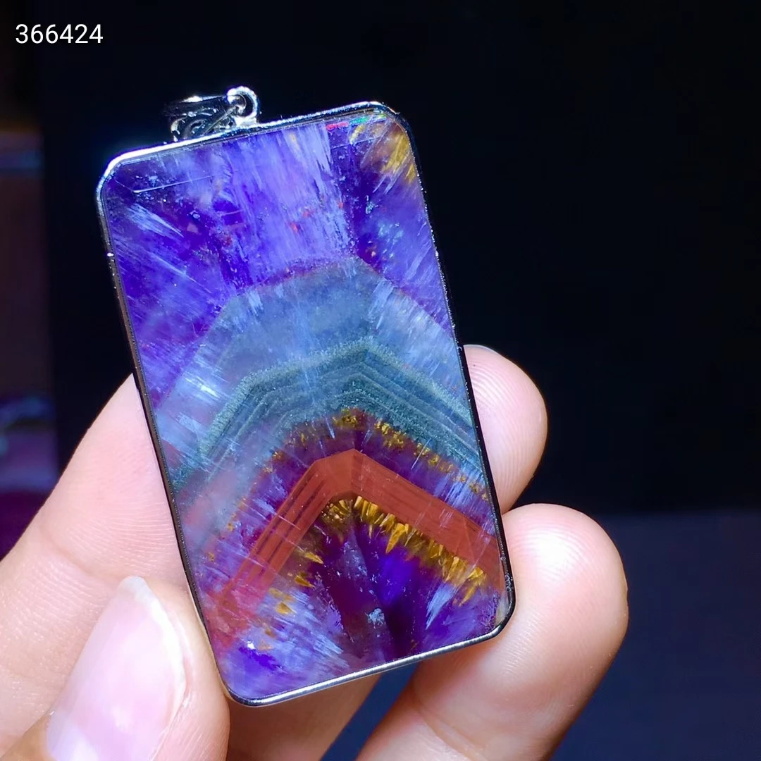 

Натуральный Красный ауралит 23 Cacoxenite фиолетовый красный кулон прямоугольник 42,6/23,5 мм Фиолетовый рутилированный кварц для женщин и мужчин ож...