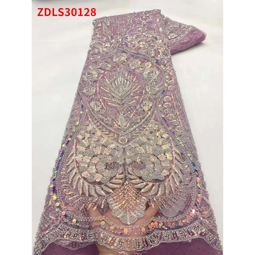 Прекрасная африканская одежда вышивка бисером блестки кружевная ткань низкая