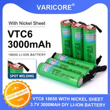 VariCore VTC6 3.7V 3000MAh 18650 Pin Sạc Li-ion 30A Xả Cho 18650VTC6 + DIY Niken Tờ