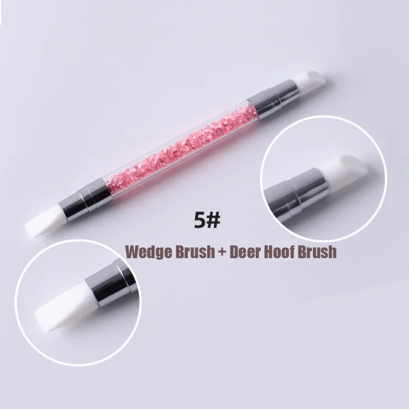 

Double-ended Silicone Press Pen Wedge Deer Hoof Brush Nail Supplies Carving DIY Glitter Powder Sticker Manicure Tips Nail Tool