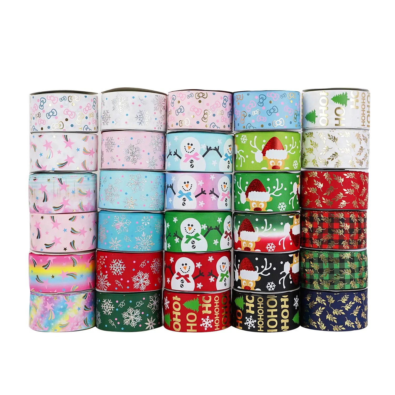 

3 дюйма, 75 мм, Новая Рождественская серия, Золотая фольга, печатная корсажная лента для детской вечевечерние, 50 ярдов/рулон