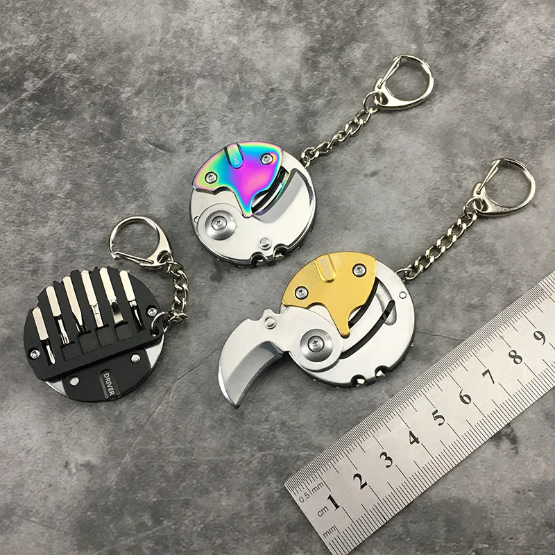 Брелок-отвертка многофункциональный шестигранный инструмент для монет уличный