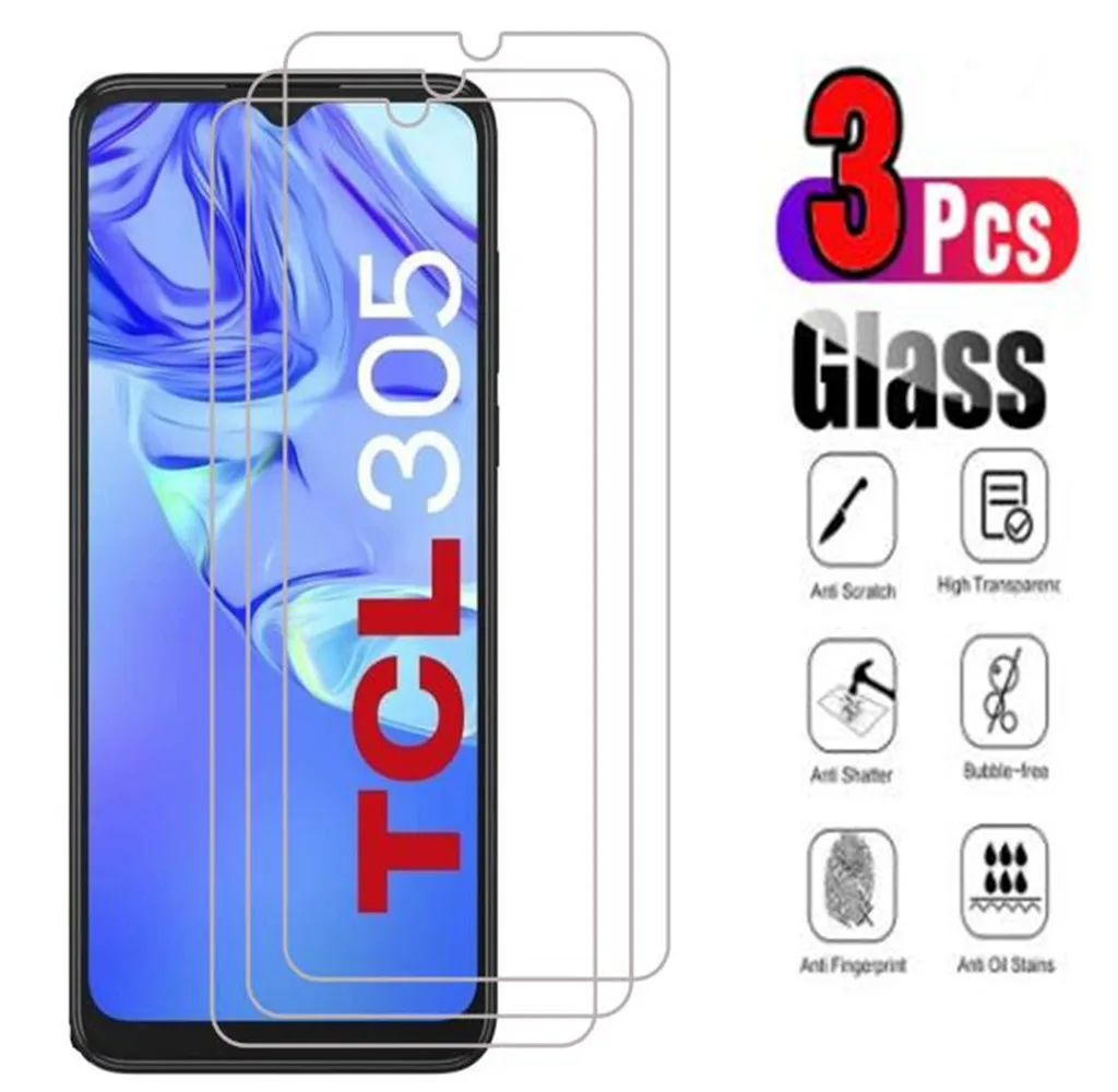 

3 шт. для TCL 30 V XE SE Plus 305 5G прозрачное закаленное стекло 9H 2.5D Премиум Защитная пленка для экрана
