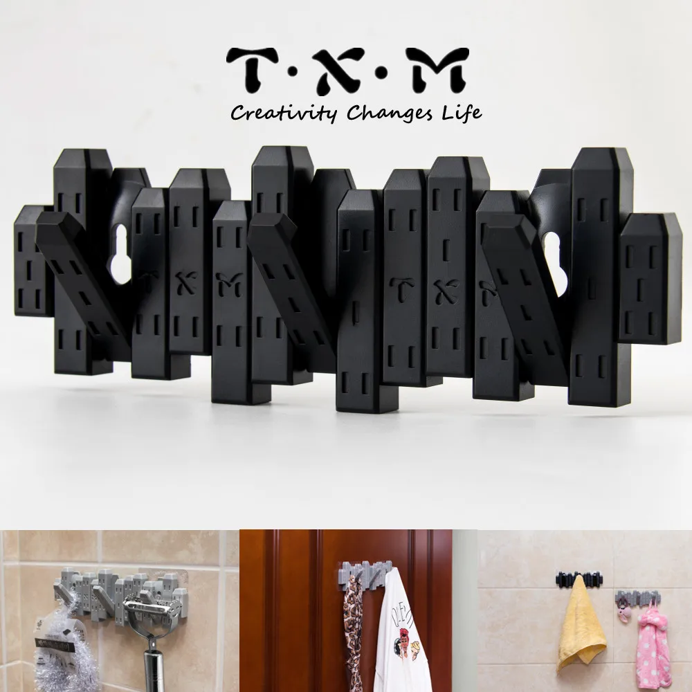 Настенная вешалка для пальто TXM Flip с 3 крючками современная гладкая компактная