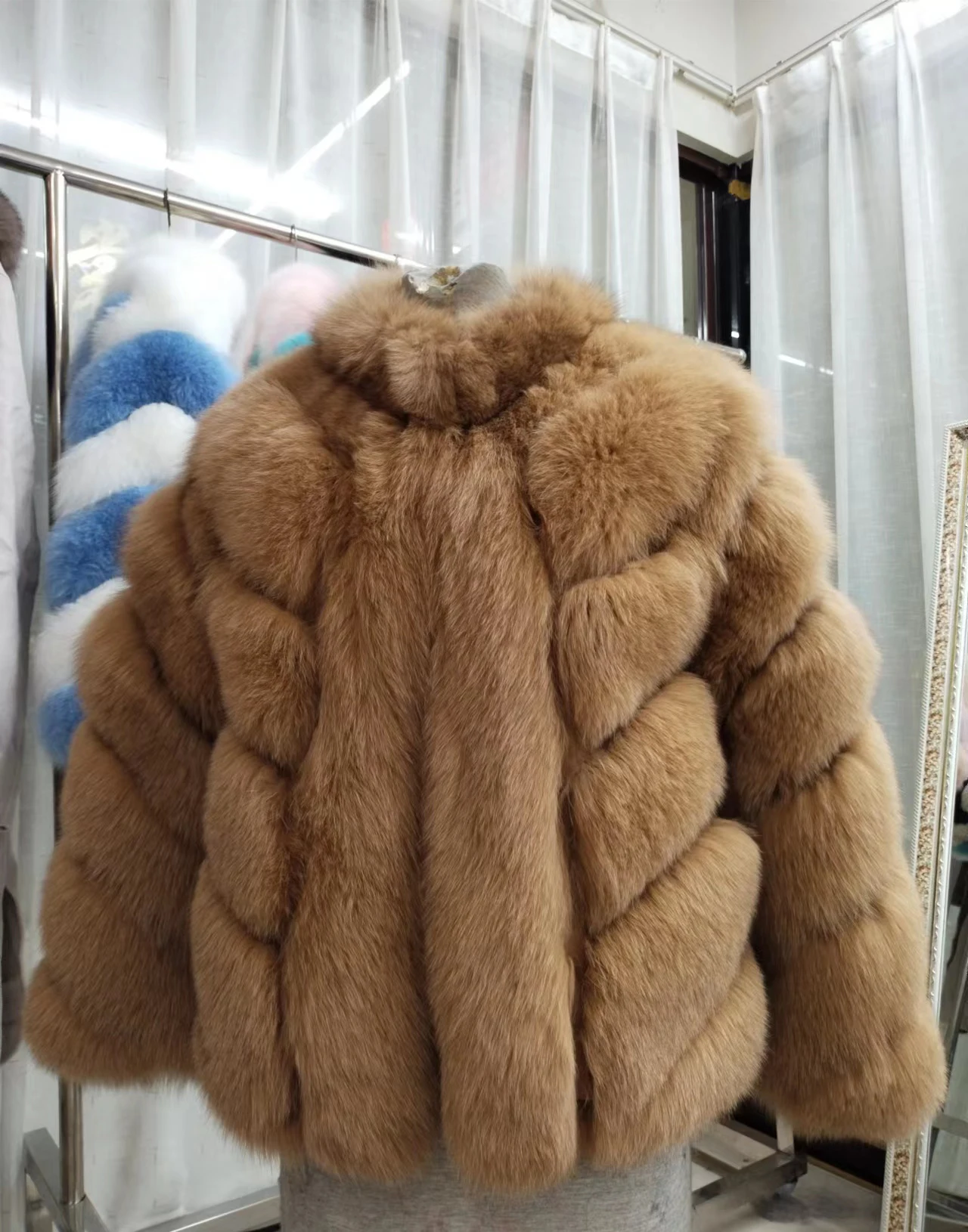 New Winter Women Real Fox Fur Coat Natural Fur Jacket Big Fluffy Fox Fur Outerwear Fashion Streetwear Thick Warm Full Sleeve enlarge