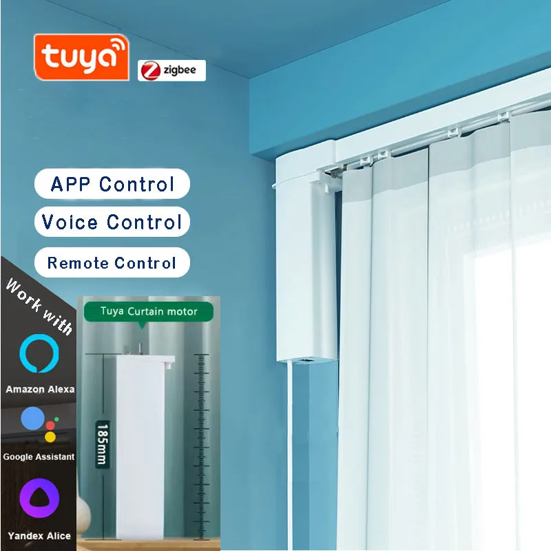 Электрический умный мотор для штор Tuya 185 мм Zigbee