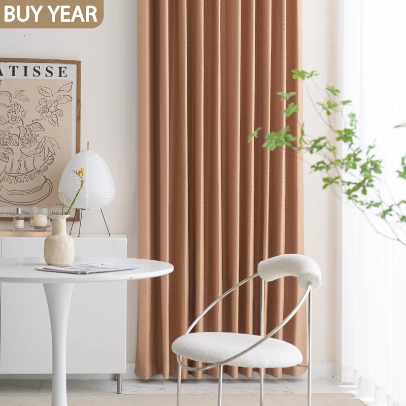 

2023 New Japanese Curtains for Living Dining Room Bedroom Candy Color Cotton Linen Curtains French Window Custom