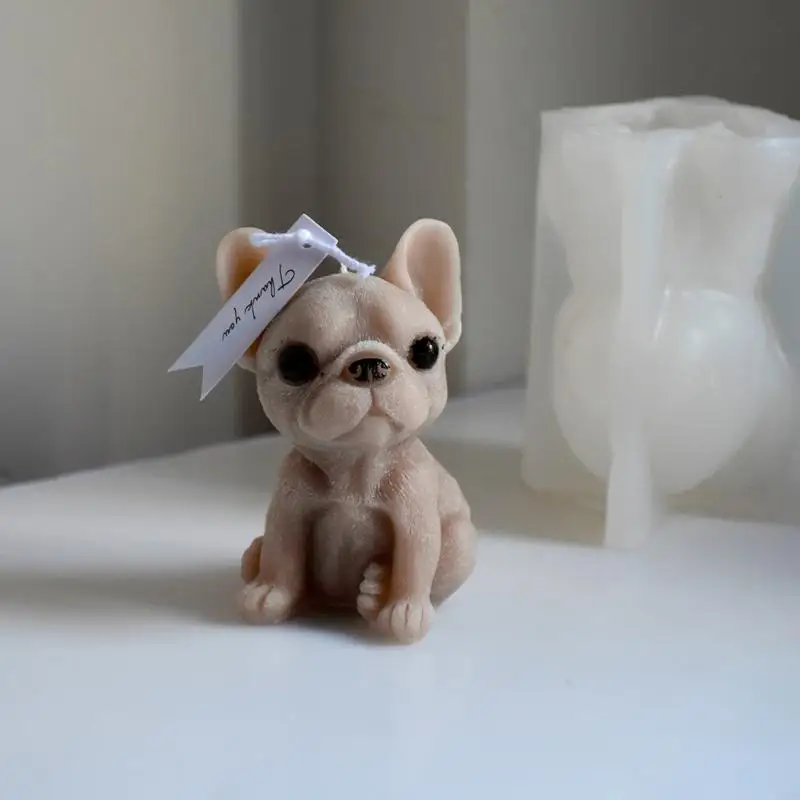 Kx4b Fondant плесень маленькая милая собачья силиконовая для сахарной свечи выпечки