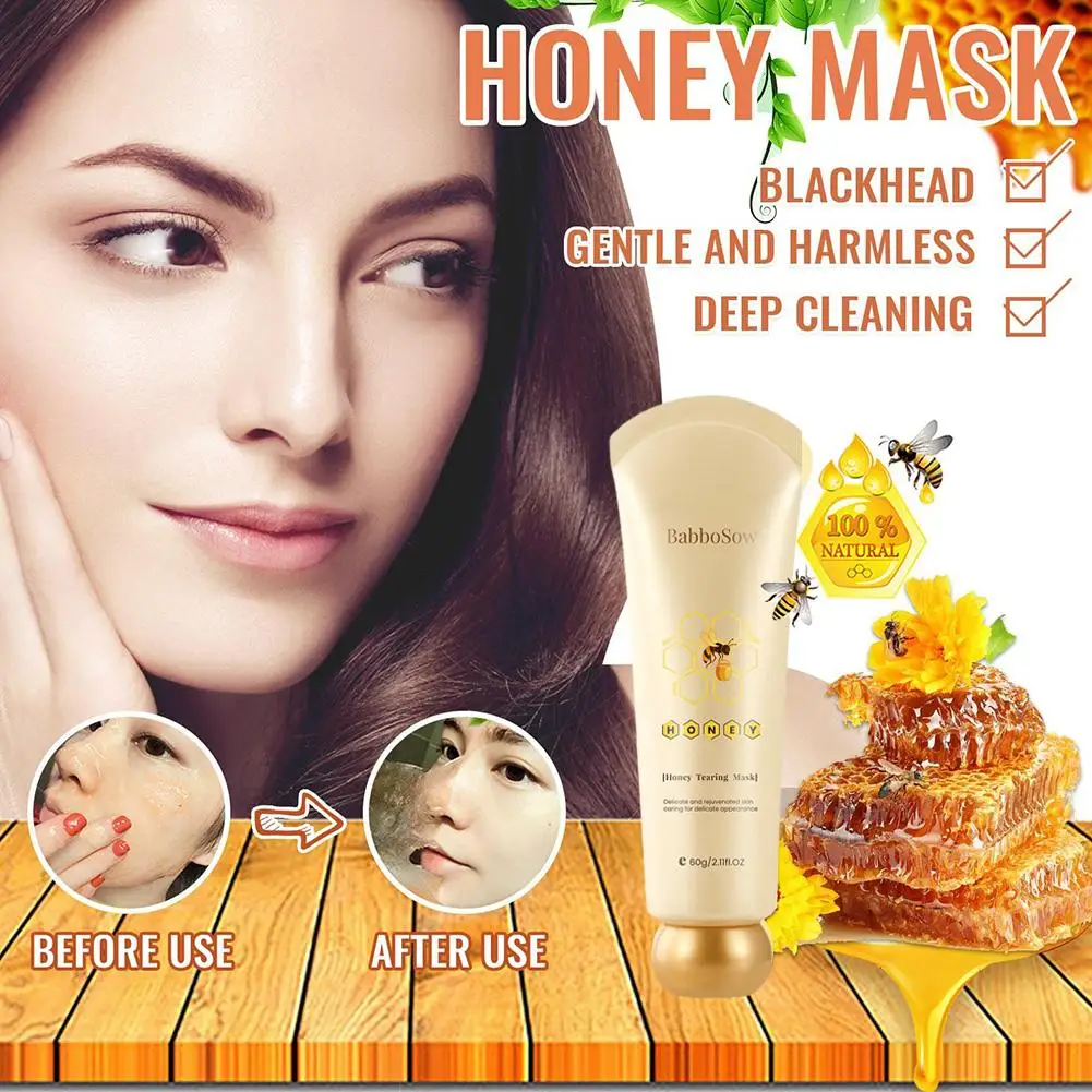 

Honey Blackhead Remover Facial Masks Deep Cleansing Oil Spots Face Moisturizing Acne Smooth Skin Treatment Care Products Co C5W1