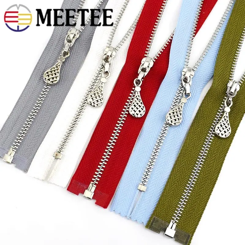 

2/5Pcs 3# Metal Zipper 15-70cm Close Open End Auto Lock Zip for Clothes Jacket Backpack Repair Kits Garment Sewing Accessories