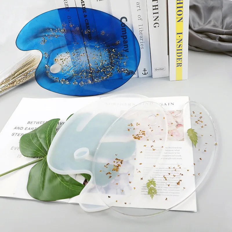

Paint Board DIY Epoxy Resin Molds Brush Plate Creative Mirror Color Palette Drawing Board Art Crafts Silicone Mold For Resin Art