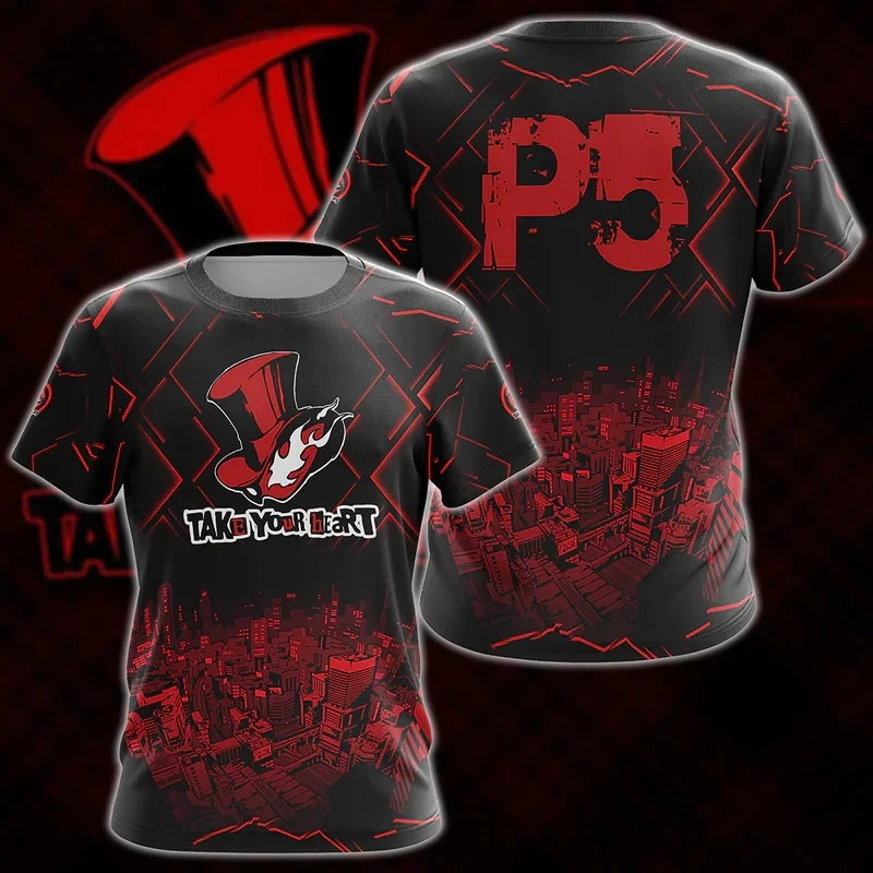

Pop Game Persona 5 P5S Graphic T Shirt for Men 3D Cool Design T-shirt Womens Clothing y2k Tops Harajuku Fashion Kid Short Sleeve