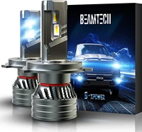 beamtech h4 led bulb 18000lm 9003 g xp chips 6500k 360 degree beam 90w xenon white conversion kits with fan