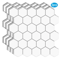 wostick 3 sheets hexagon shape self adhesive waterproof wall stickers for living room bathroom and kitchen