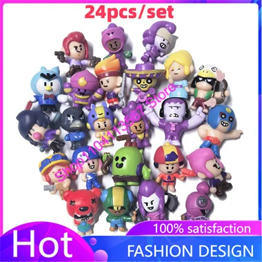24pcs Anime Mini Figures Game Accessories Charms Poco Nita Cute Cartoon Heroes Model Plastic Toys Collectibles for Children Gift