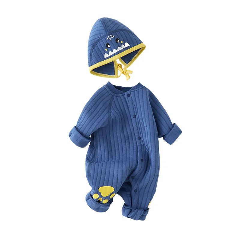 

Одежда для новорожденных на осень и зиму, теплые комбинезоны с хлопковой подкладкой для малышей, Одежда для новорожденных из чистого хлопка...