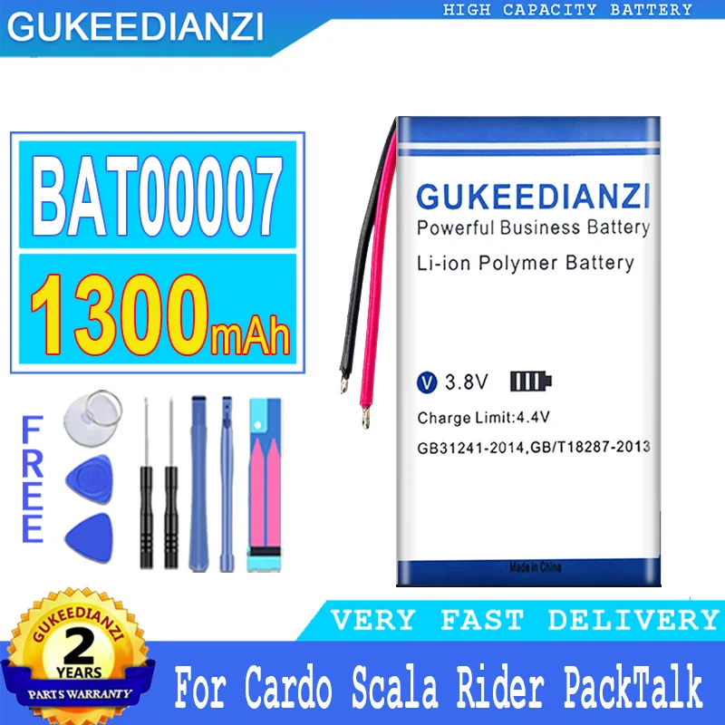 

Bateria 1300mAh High Capacity Battery BAT00007 For Cardo Scala Rider Pack Talk High Quality Battery