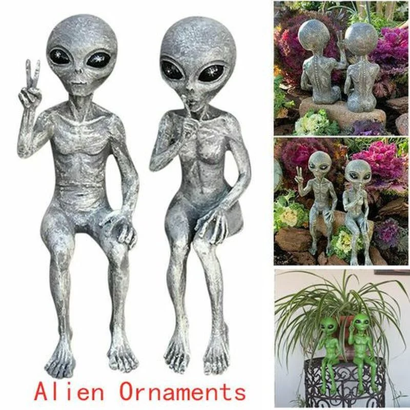 

Outer Space Alien Statue Martians Garden Figurine Set Garden Decoration Outdoor Jardineria Decoracion Support Drop Shipped