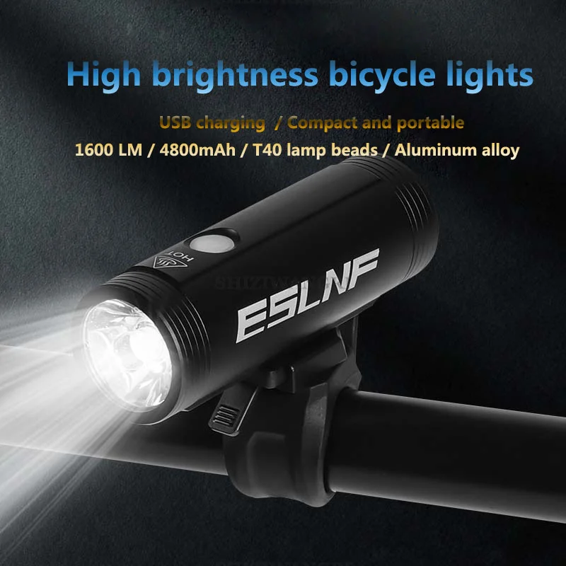 

Bicycle Light 1600Lumen Bike Headlight 4800mAh Power Bank Flashlight Handlebar USB Charging MTB Road Highlight