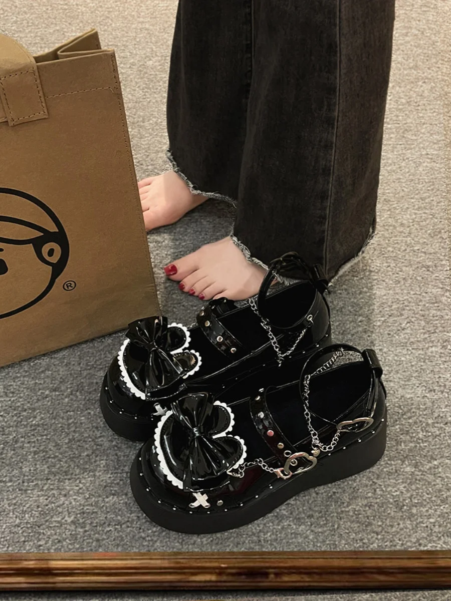 

Женские шлепанцы с бантиком-бабочкой, летние Туфли Мэри Джейн на плоской подошве, базовые Шлепанцы из искусственной кожи с бантиком-бабочкой, лето 2023