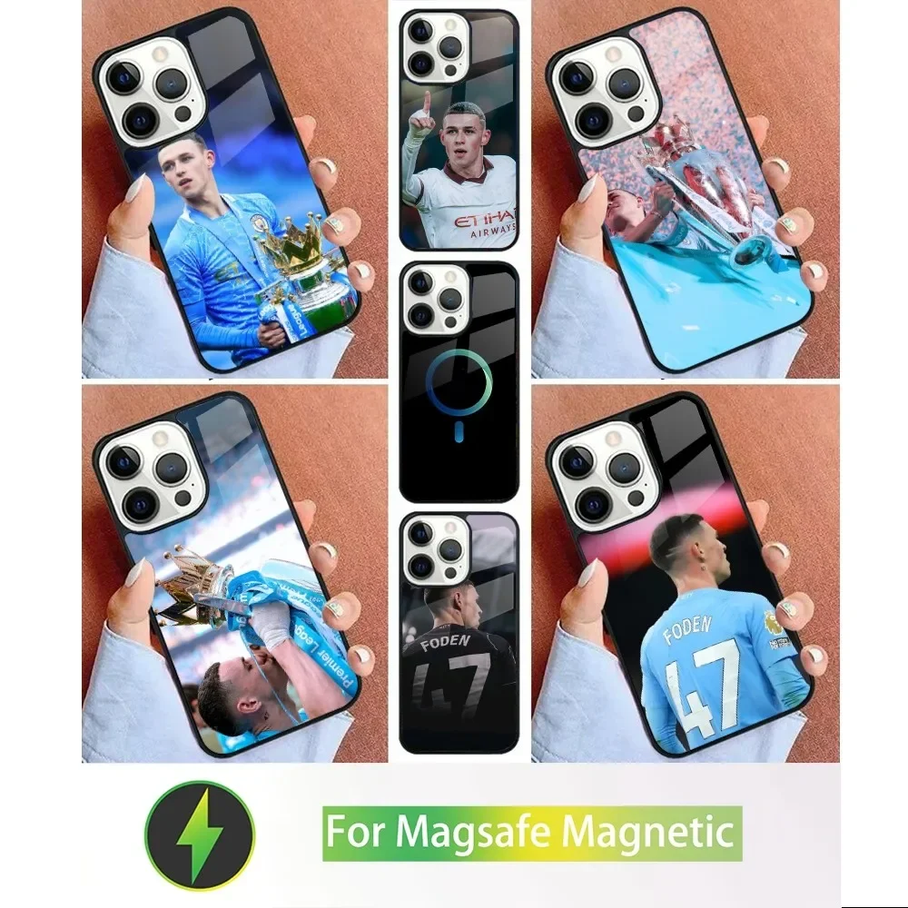 Чехол Football 47 The Prince of City F-Foden для iPhone 15 14 13 12 11 Plus Pro Max Mini Magsafe магнитная Беспроводная