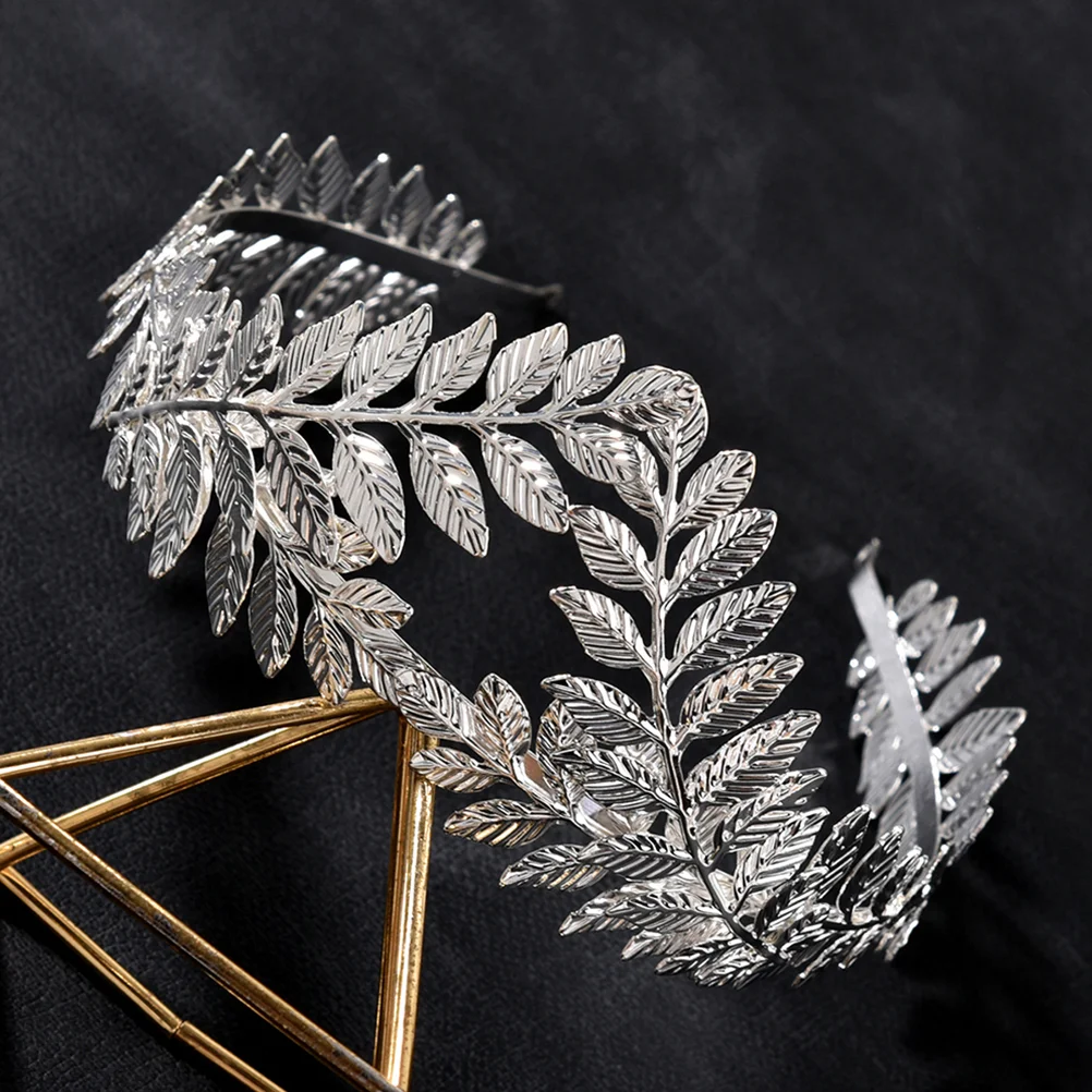 Leaf Headband Wedding Tiara Bridal Headpiece Gold for Bride Alloy Roman Wreath Bridesmaid
