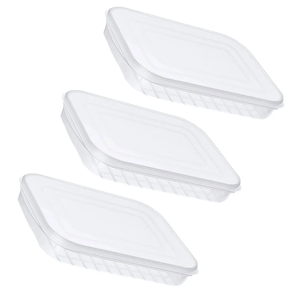

3 Pcs Food Container Bacon Storage Fridge Large Containers Lunch Meat Refrigerator Cheese