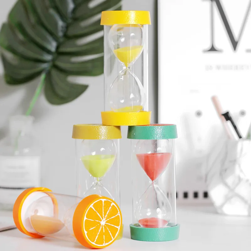 

3/5/10/15/20/30 Mins Unique Fruit Hourglass Decor Colorful Distinctive Design Timer Exquisite Craft Student Anti-fall Sandglass