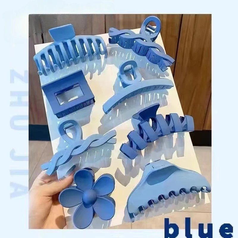 8 шт., большие черные акриловые заколки-крабы для волос