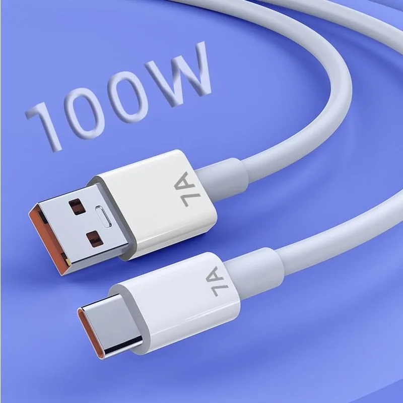 

7A Type C Super-Fast Charge Cable 100W USB C Fast Charing Data Cord For Huawei P50 Mate 40 Xiaomi Mi 12 Pro 11 Samsung S22 S21