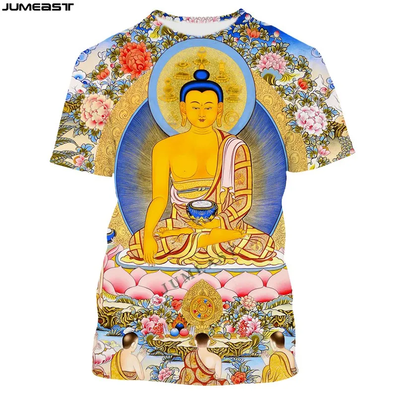 

Jumeast Y2k Men Women 3D Printed T-Shirt Hip Hop Buddhism Buddha Shakyamuni Short Sleeve T Shirt Sport Pullover Tops Tees