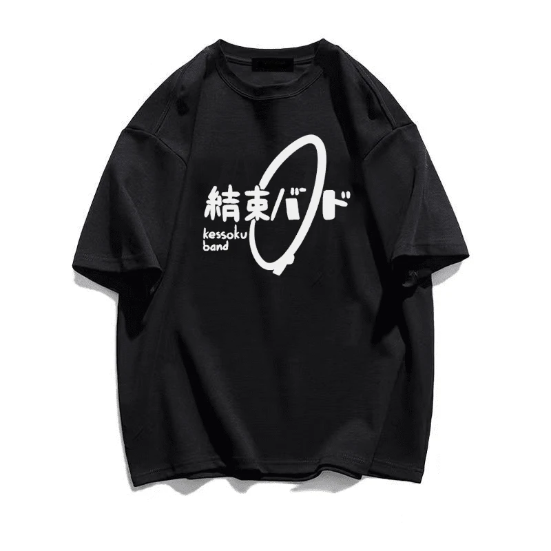 Anime Rock the Rock T-shirt Funny Manga Graphic Bocchi the Rocki Hitori Gotou Print Tee Shirt Cool Men Women Cotton T-shirts