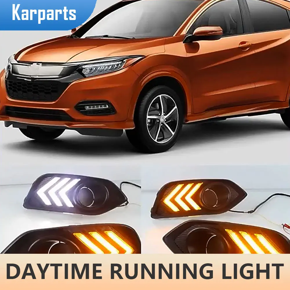 2Pcs/set LED Car Daytime Running Light Lamp for Honda Vezel HRV HR-V 2014 - 2020 Signal Light Styling Accessories