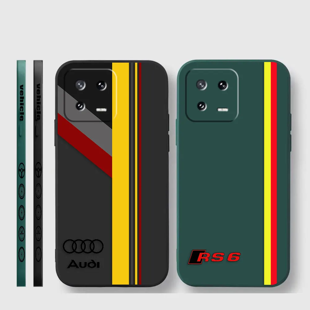 Case For Xiaomi PCOO F3 F4 F5 M3 M4 M5 X3 X4 X5 MIX 3 4 Black Shark 5 GT Pro 4G 5G Case Funda Cqoue Shell Luxury Car A-Audi LOGO