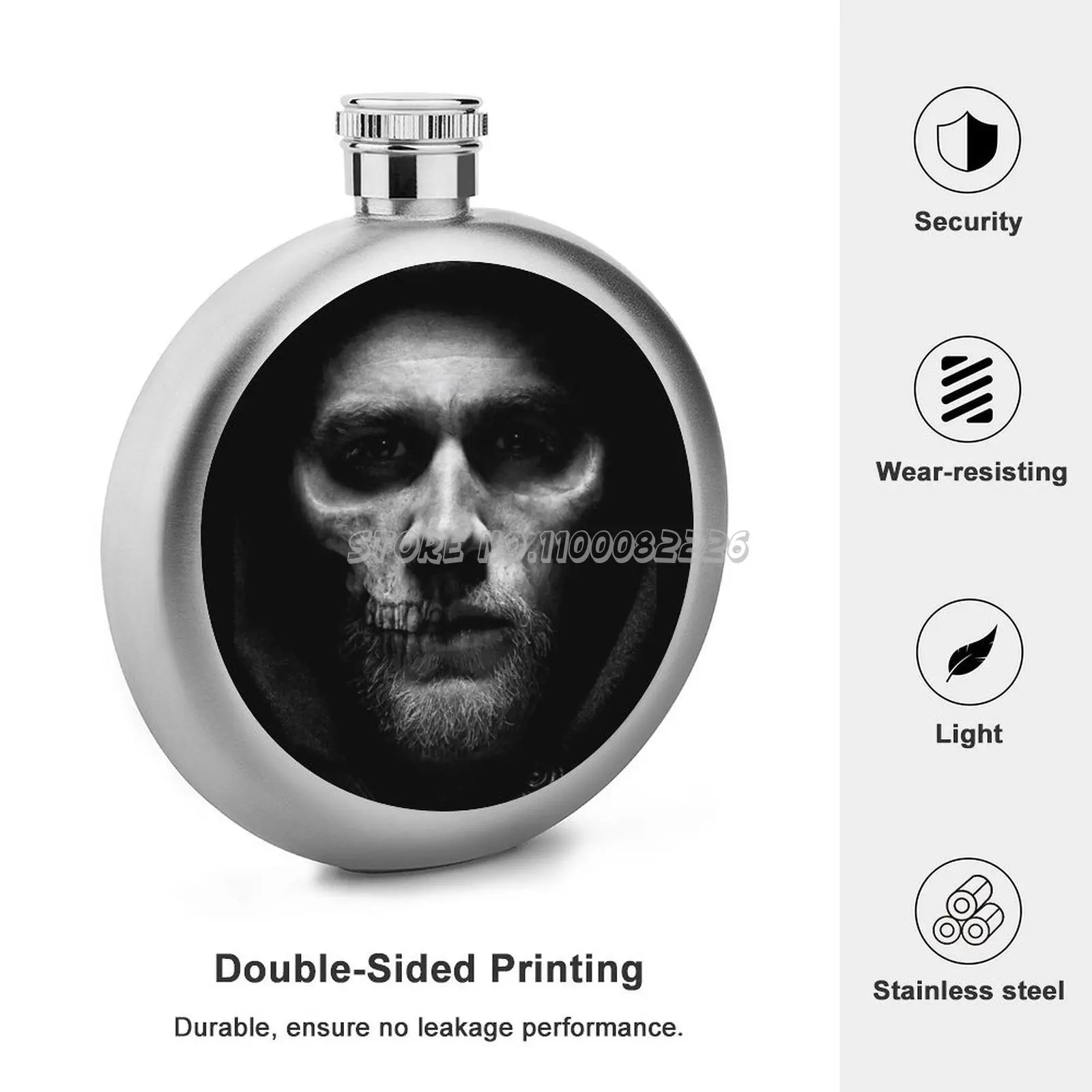 Фляжка Jax с черепом и лицом маленькая фляжка из нержавеющей стали портативная