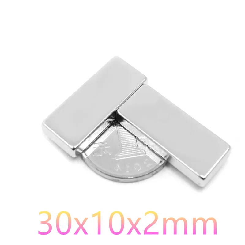 

Multipurpose N35 30x10x2mm Super Strong Block Shape Rare Earth NdFeB Magnet