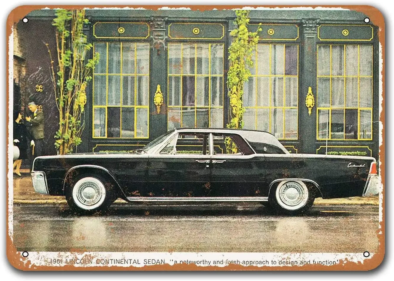 

1961 Lincoln Continental автомобиль жестяные знаки винтажные, Sisoso металлические таблички постер гараж мужская пещера Ретро Декор стен 16x12 дюймов