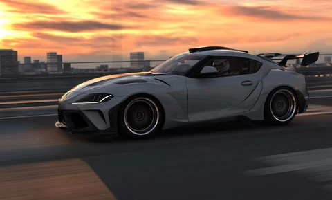Комплект широкого кузова в стиле робота для Toyota Supra A90, передний и задний бампер, боковые юбки, спойлер, комплект кузова капота 2021-2023