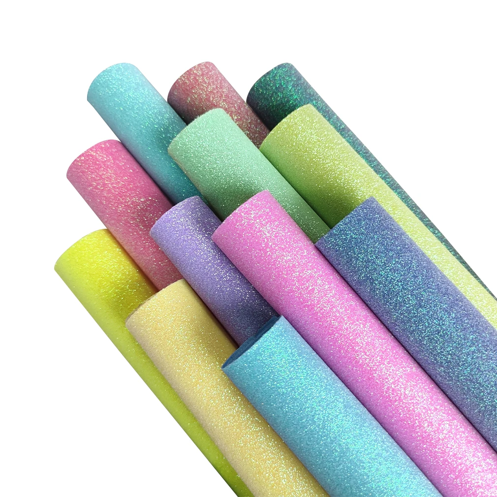 

Faux Leather Colorful Elastic Fine Glitter PU Fabric for Shoes Jackets Carpets Handbags Keychains Earrings Bow Desk Decor Crafts