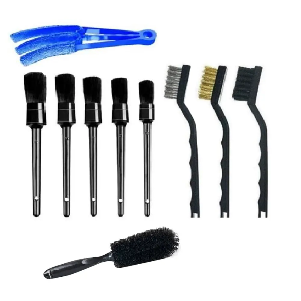 

10pcs Hanging Cleaning Tool Car Detailing Brush Set Air Vent Scratch Free Maintainance Professional High Density Long Reusable