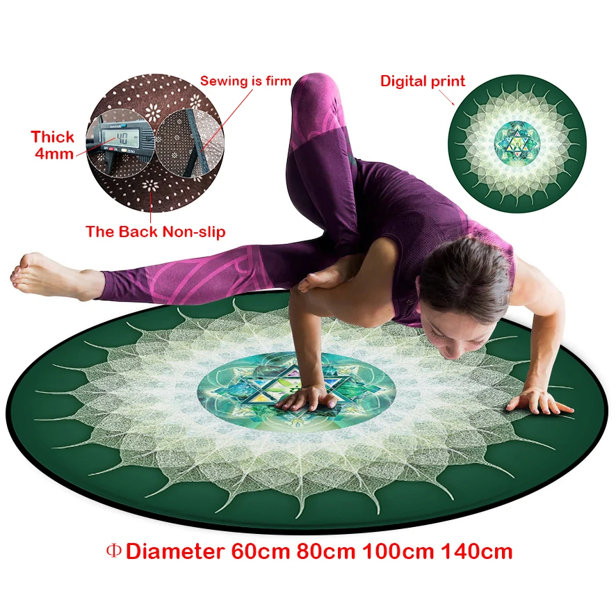 

Round Yoga Mat Fitness Pilates Exercise Pads Non-Slip Gym Carpet Buddha Grounding Chakra Meditation Rug Tapete Esterilla Deporte