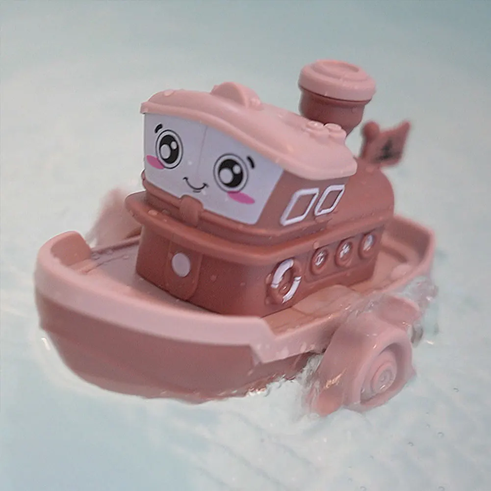 

Plastic Cute Wind-up Pull Ship Baby Swimming Water Bathing Toys Infant Animal Swim Chains Clockwork for Kids